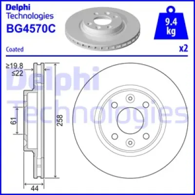 Disc frana DELPHI BG4570C