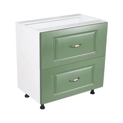 Corp inferior 80 cu 2 sertare metalice pentru greutate Zebra MDF verde drept