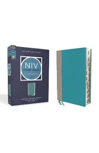 NIV Study Bible, Fully Revised Edition, Leathersoft, Teal/Gray, Red Letter, Thumb Indexed, Comfort Print