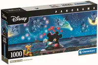 Puzzle panoramic Clementoni din 1000 piese - Mickey și Minnie Mouse