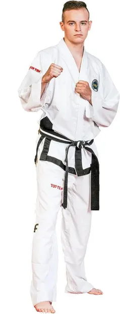 Dobok Master Diamond, aprobat ITF, Top Ten, Alb, 190 cm