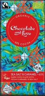Ciocolata neagra - Bio vegana - Caramel și Sare de Mare 65 % cacao