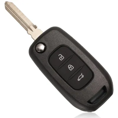 Carcasa cheie auto Techstar, compatibila Dacia-Renault, 3 butoane, tip briceag, cu lama HU136