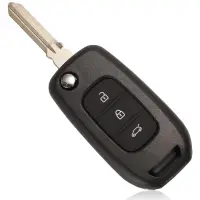 Carcasa cheie auto Techstar, compatibila Dacia-Renault, 3 butoane, tip briceag, cu lama HU136