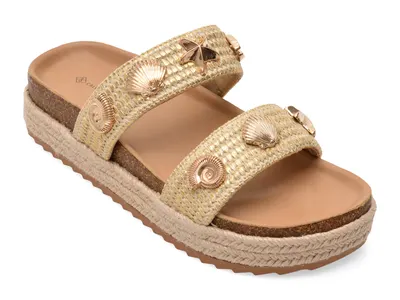 Papuci CALL IT SPRING bej, JANNY 109, din material textil