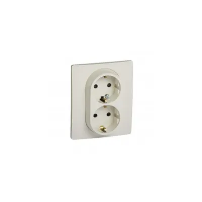 2x2P+E Priza schuko outlet Niloé -cu shut. -compact - screw terminals -ivory