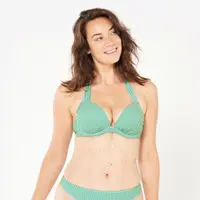 Sutien de baie push up dungi Elena Verde și alb Damă