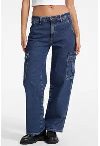 Blugi relaxed fit de denim - Albastru melange