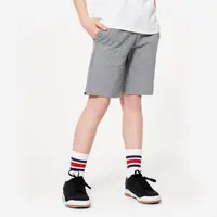 Pantalon scurt bumbac Educație fizică 500 Gri pestriț Băieți