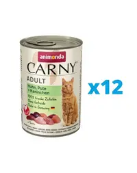 ANIMONDA Carny Adult pentru pisica 12 x 400 g pui, curcan, iepure
