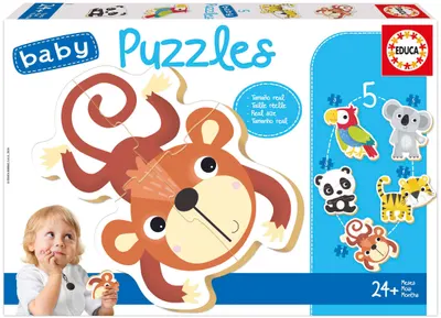 Puzzle pentru bebeluși Educa 5 în 1 - Natura sălbatică