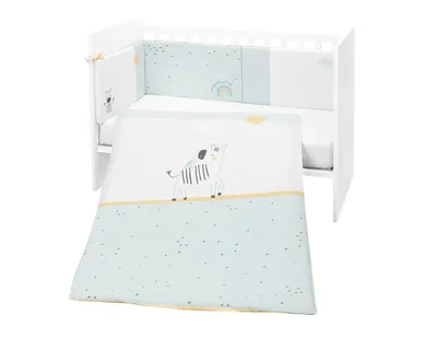 Set lenjerie de pat 2 piese Kikka Boo EU Style 70 x 140 cm Stripy Friends