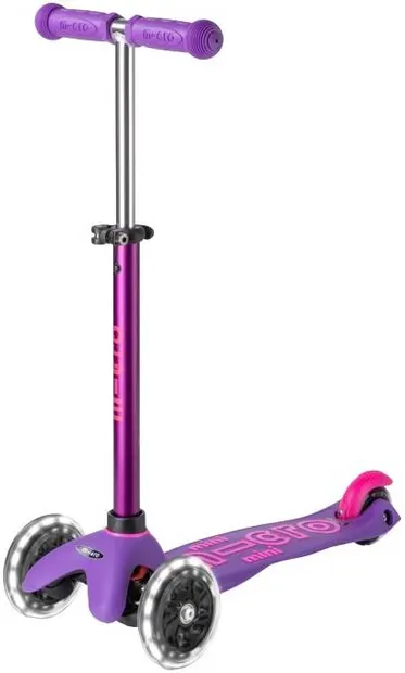 Trotinetă pentru copii Micro - Mini Deluxe LED, Purple Pink