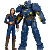 Set 2 Figurine Articulate Fallout 4 - T-60 Vault Tec & Sole Survivor 18 cm