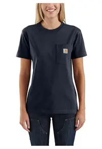 Tricou dama bumbac - buzunar - Bleumarin