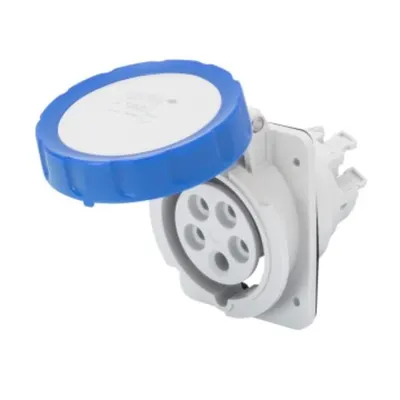 Priza industriala incastrata 10° HP - IP66/IP67 - 2P+E 32A 200-250V 50/60HZ - BLUE - 6H - FAST WIRING