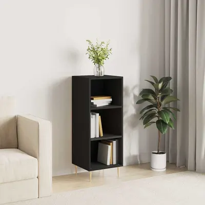 vidaXL Servantă, negru, 34,5x32,5x90 cm, lemn compozit