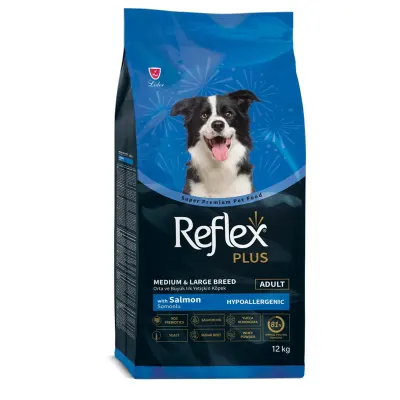 REFLEX Plus Medium & Large Breed, M-XL, Somon, hrană uscată câini, 12kg