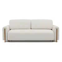 Canapea fildeș extensibilă/cu spațiu de depozitare cu tapițerie din țesătură bouclé 244 cm Arcadova – ELTAP