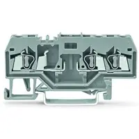 3-conductor carrier terminal block; for DIN-rail 35 x 15 and 35 x 7.5; 2.5 mm²; CAGE CLAMP®; 2,50 mm²; gray