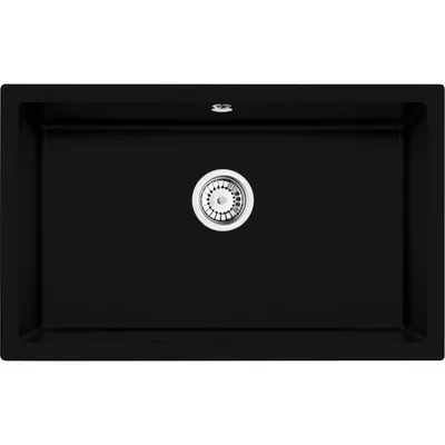 Chiuveta bucatarie compozit sub blat negru mat 80 cm Deante Corda