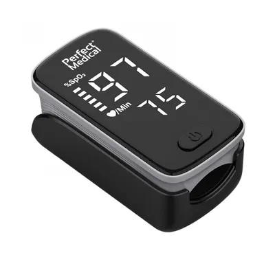 Pulsoximetru de deget Perfect Medical, monitorizare Sp O2 si puls, negru