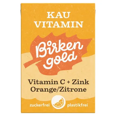 Guma de mestecat cu vitamina c si zinc 20 drajeuri 28g Birkengold