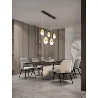Lampa suspendata EGNA Auriu & Negru Metal Cognac & Opal Sticla LED 58W 230V 5942Lm 3000K IP20