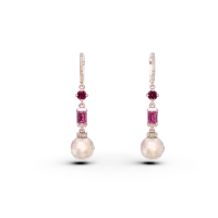 Cercei din aur roz cu pietre pretioase si semipretioase de 16.8ct