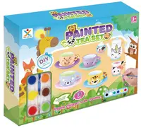 Set de colorat Felyx Toys - Set de ceai din ceramică, Animale, 18 piese