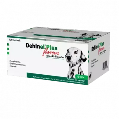 Antiparazitar intern pentru caini Dehinel Plus Flavour 100 cpr cutie