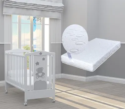 Pătuț Bambino Casa - BonBon Grigio + cadou saltea Primavera Baby Luxe