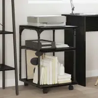 vidaXL Suport pentru imprimantă Stejar Negru 43 x 48 x 64 cm