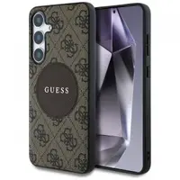 Husa MagSafe pentru Samsung Galaxy S25+ S936, Guess, 4G Circle Classic Logo, Maro