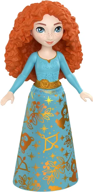 Păpuşă Disney Princess - Merida, într-un costum turcoaz, 9 cm