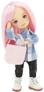 Păpușă moale Orange Toys Sweet Sisters - Billy cu o cămașă în carouri, 32 cm