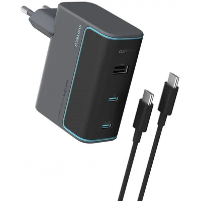 Incarcator Retea Cu Cablu USB-C Cuktech, 100W, 5A, 1 x USB-A - 2 x USB-C, Gri CUKAD1003EUG