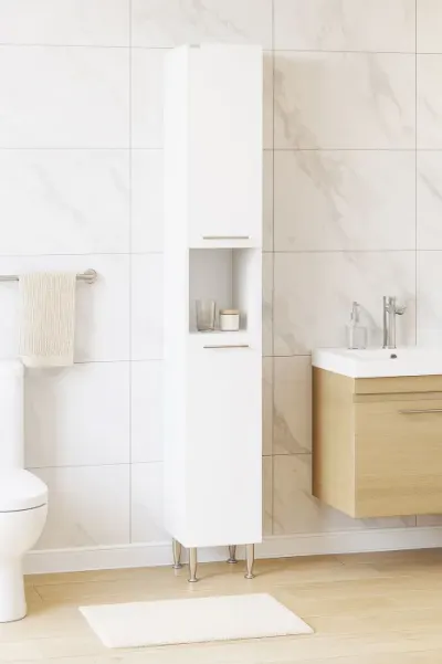 Dulap baie SOLE, front MDF, 2 usi, alb, 30x31.6x180 cm