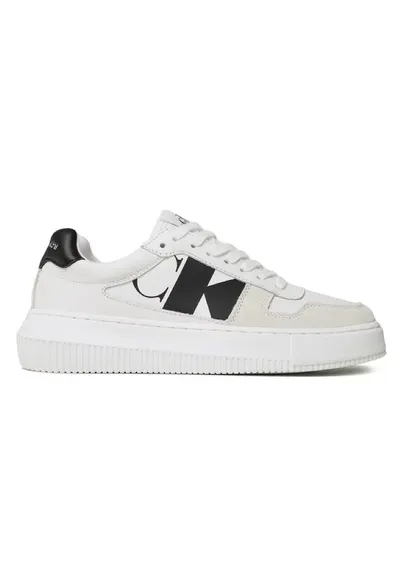 Pantofi sport pentru Femei - chunky cupsole laceup mix lth wn - YW0YW01046-YBR - Alb - Alb