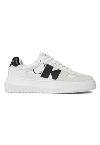 Pantofi sport pentru Femei - chunky cupsole laceup mix lth wn - YW0YW01046-YBR - Alb - Alb