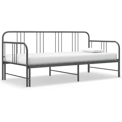 vidaXL Cadru pat canapea extensibilă, gri, 90 x 200 cm, metal