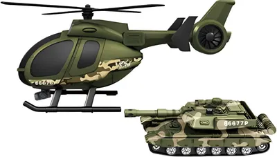 Set de joacă Jin Jia Toys - Elicopter militar cu tanc, cu efecte sonore