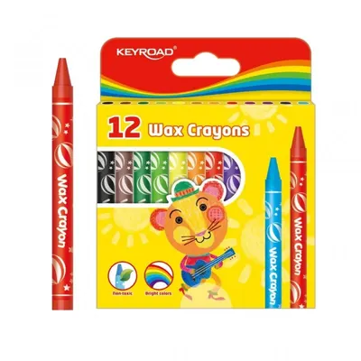 Creioane color cerate, 12culori, 8mm, Keyroad KR971303