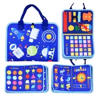 Carticica senzoriala educativa, Din fetru, Cu 10 pagini pentru activitati si 4 markere, 3 ani+