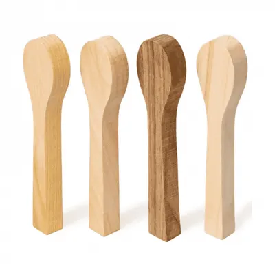 Set blocuri din lemn pentru modelat lingurite Beavercraft BB2, 4 piese