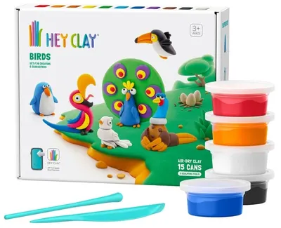 Trusă de modelat argila Hey Clay - Păsări