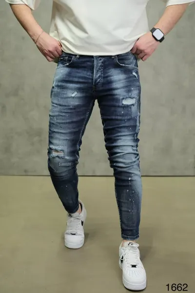 Blugi Slim Fit Blue Destroyed – Urban Distressed Style Bgas1196(c1662) (mărime: 30)