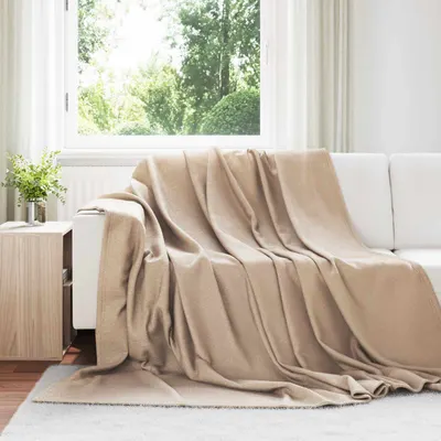 vidaXL Pătură Culoare Cămilă 240 x 220 cm 0.76 kg Molton