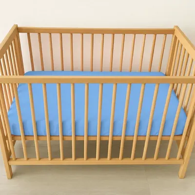Cearceaf 2 in 1 impermeabil din bumbac organic 120x60 cm Twindeco Albastru
