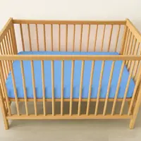 Cearceaf 2 in 1 impermeabil din bumbac organic 120x60 cm Twindeco Albastru